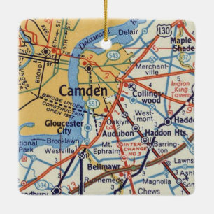 Adorno De Cerámica Mapa de Camden NJ 50
