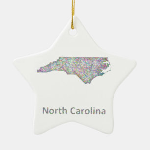 Adorno De Cerámica Mapa de Carolina del Norte