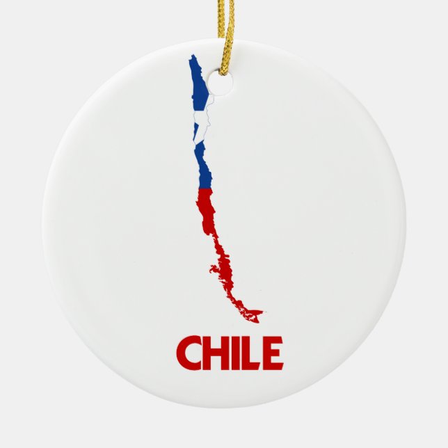 ADORNO DE CERÁMICA MAPA DE CHILE (Frente)