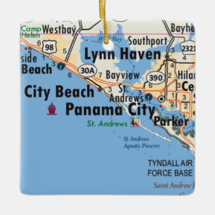Adorno De Cerámica Mapa de Ciudad Panamá Florida