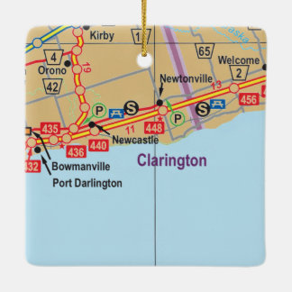 Adorno De Cerámica Mapa de Clarington Ontario