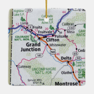 Adorno De Cerámica Mapa de CO de Grand Junction