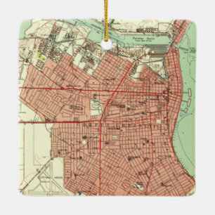 Adorno De Cerámica Mapa de Corpus Christi TX 1951