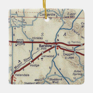 Adorno De Cerámica Mapa de cosecha de barstow CA