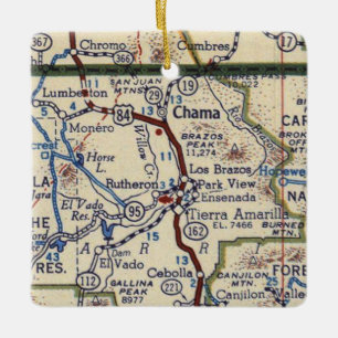 Adorno De Cerámica Mapa de cosecha de Chama NM