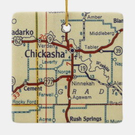 Adorno De Cerámica Mapa de cosecha de Chickasha OK