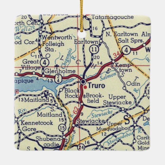 Adorno De Cerámica Mapa de cosecha de la Nueva Escocia de Truro (Reverso)