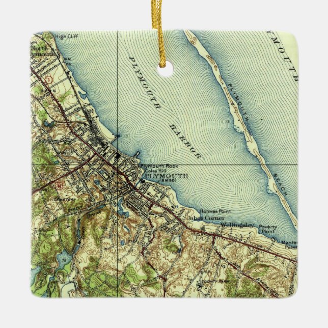 Adorno De Cerámica Mapa de cosecha de MAMÁES de Plymouth (Anverso)