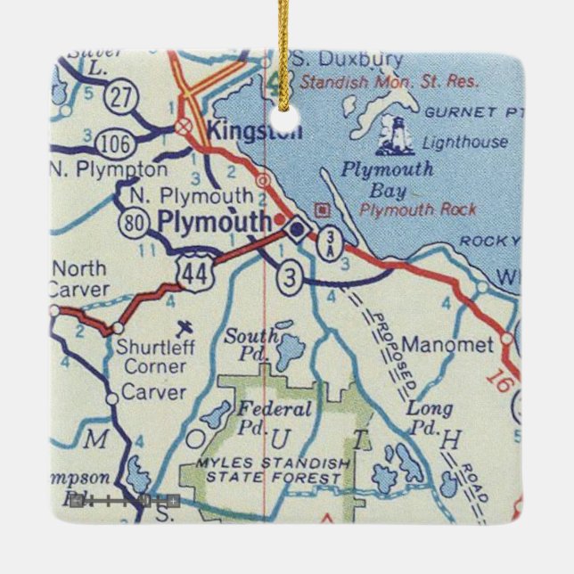 Adorno De Cerámica Mapa de cosecha de MAMÁES de Plymouth (Reverso)