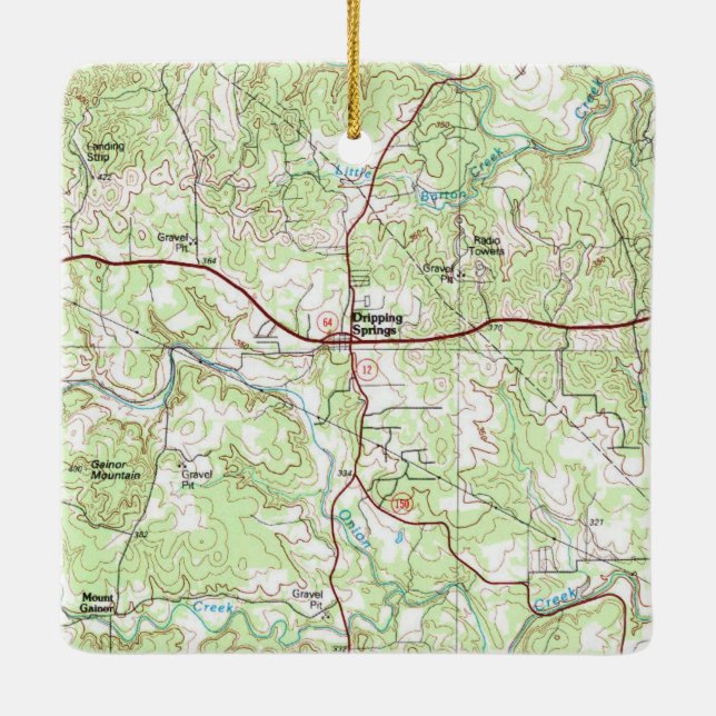 Adorno De Cerámica Mapa de cosecha de manantiales TX (Reverso)