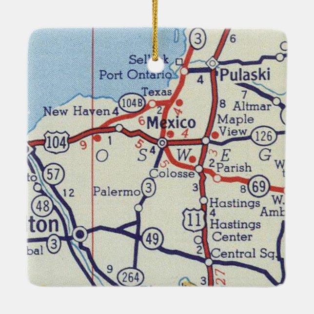 Adorno De Cerámica Mapa de cosecha de México NY (Reverso)