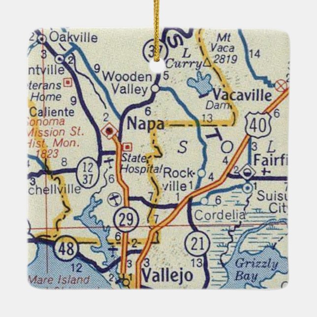 Adorno De Cerámica Mapa de cosecha de napa (Reverso)