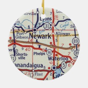 Adorno De Cerámica Mapa de cosecha de Newark NY