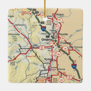 Adorno De Cerámica Mapa de cosecha de Ontario O de Vintage