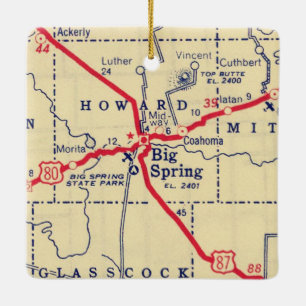 Adorno De Cerámica Mapa de cosecha de primavera grande TX