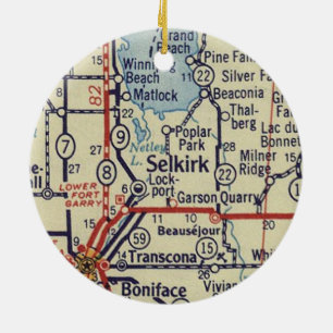 Adorno De Cerámica Mapa de cosecha de selkirk Manitoba