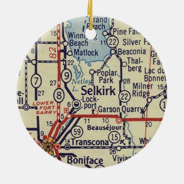 Adorno De Cerámica Mapa de cosecha de selkirk Manitoba (Atrás)