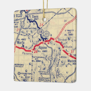 Adorno De Cerámica Mapa de cosecha de TX alpino