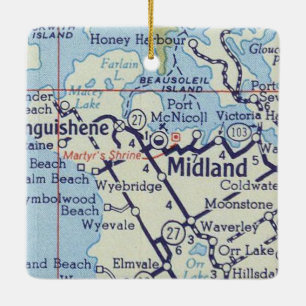 Adorno De Cerámica Mapa de cosecha en Midland