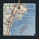 Adorno De Cerámica Mapa de cosecha Kennebunk<br><div class="desc">El adorno navideño Kennebunk Maine con la hoja de ruta de los años 50.</div>