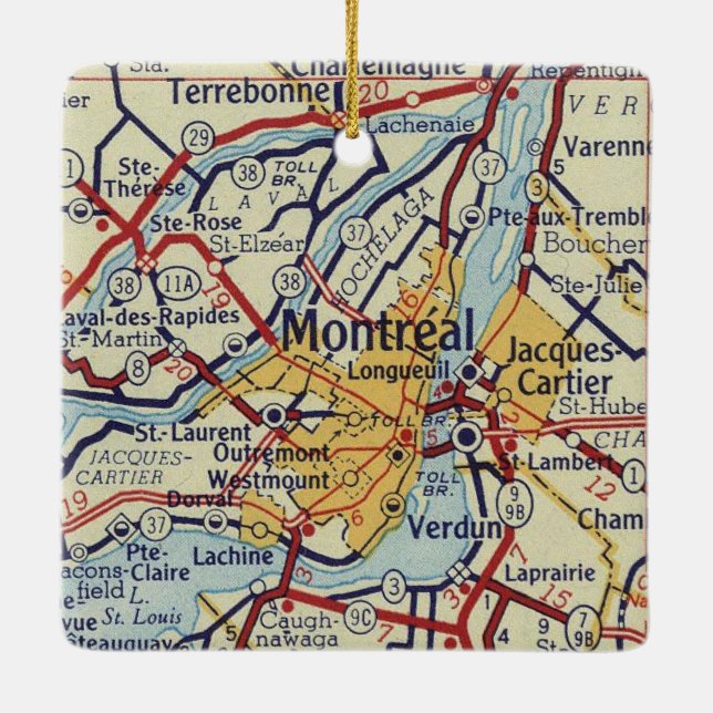 Adorno De Cerámica Mapa de cosecha QC de Montreal (Reverso)