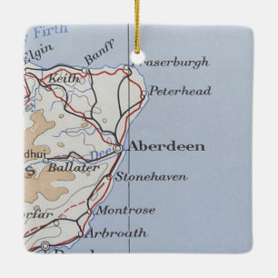 Adorno De Cerámica Mapa de cosechas de Aberdeen Scotland
