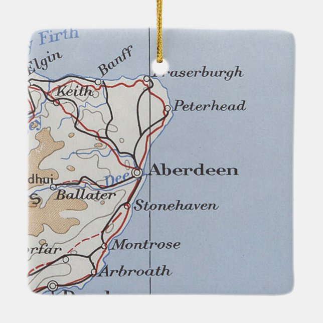 Adorno De Cerámica Mapa de cosechas de Aberdeen Scotland (Reverso)