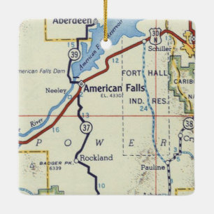 Adorno De Cerámica Mapa de cosechas de American Falls ID