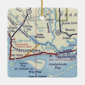 Adorno De Cerámica Mapa de cosechas de Apalachicola
