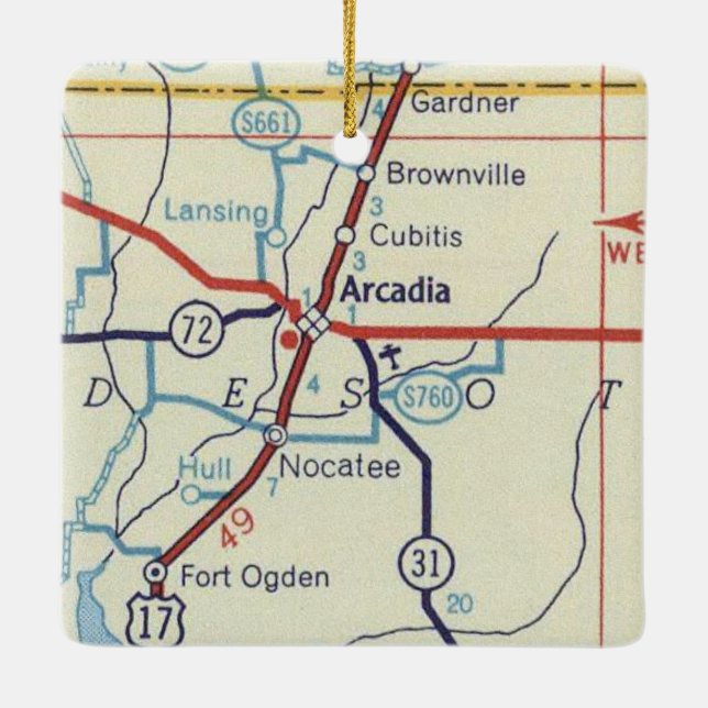Adorno De Cerámica Mapa de cosechas de arcadia (Reverso)