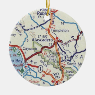 Adorno De Cerámica Mapa de cosechas de Atascadero CA