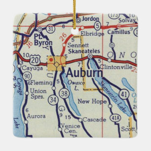 Adorno De Cerámica Mapa de cosechas de Auburn NY