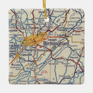 Adorno De Cerámica Mapa de cosechas de Birmingham AL