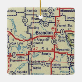 Adorno De Cerámica Mapa de cosechas de Brandon Manitoba