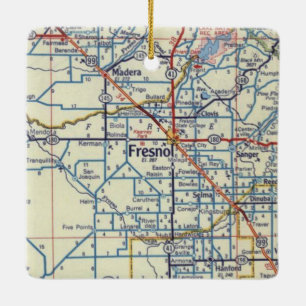 Adorno De Cerámica Mapa de cosechas de CA de Fresno