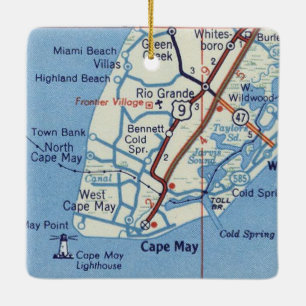 Adorno De Cerámica Mapa de cosechas de Cabo Mayo NJ