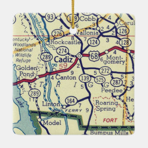 Adorno De Cerámica Mapa de cosechas de Cadiz KY