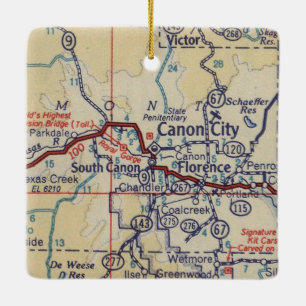 Adorno De Cerámica Mapa de cosechas de Canon City CO