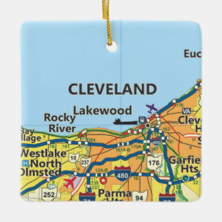 Adorno De Cerámica Mapa de cosechas de Cleveland OH