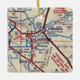 Adorno De Cerámica Mapa de cosechas de Coolidge Arizona