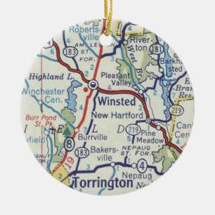 Adorno De Cerámica Mapa de cosechas de CT Winsted