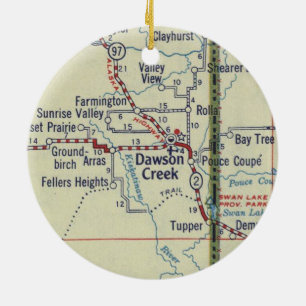 Adorno De Cerámica Mapa de cosechas de Dawson Creek BC