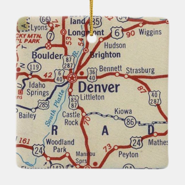 Adorno De Cerámica Mapa de cosechas de Denver CO (Reverso)