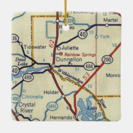 Adorno De Cerámica Mapa de cosechas de Dunnellon Florida