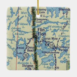 Adorno De Cerámica Mapa de cosechas de Flin Flon Manitoba