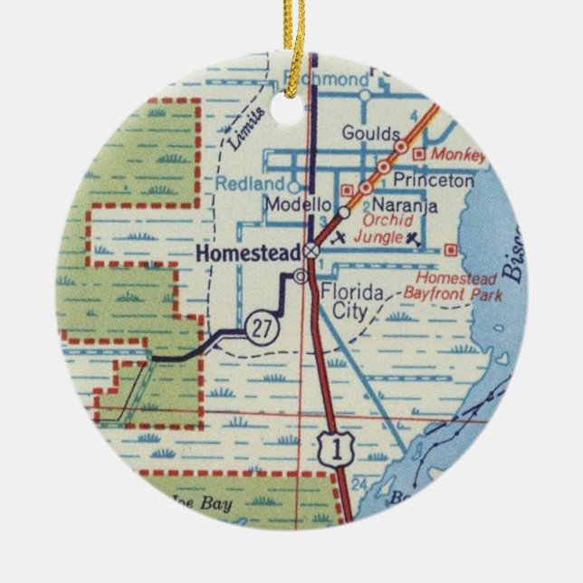 Adorno De Cerámica Mapa de cosechas de Florida Homestead (Frente)