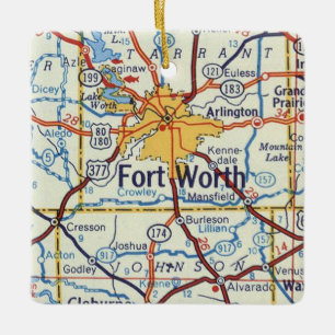 Adorno De Cerámica Mapa de cosechas de Fort Worth Texas