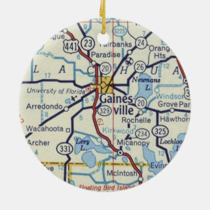 Adorno De Cerámica Mapa de cosechas de Gainesville Fl