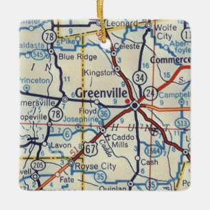 Adorno De Cerámica Mapa de cosechas de Greenville Texas