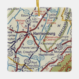 Adorno De Cerámica Mapa de cosechas de Harrisonburg